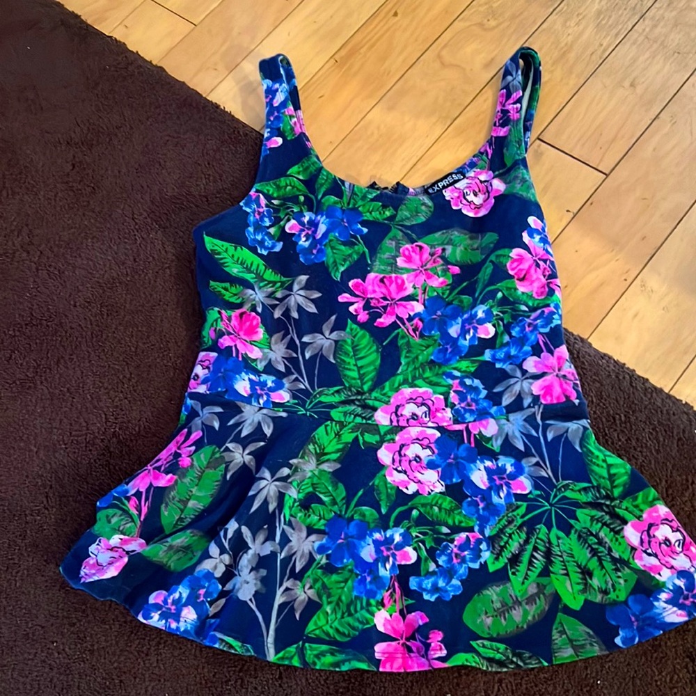 Express Floral peplum top